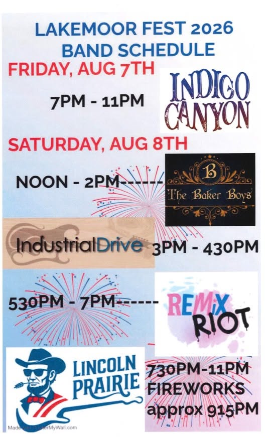 2026 LAKEMOOR FEST BANDS
